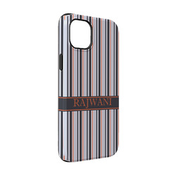 Gray Stripes iPhone Case - Rubber Lined - iPhone 14 (Personalized)