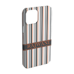 Gray Stripes iPhone Case - Plastic - iPhone 15 (Personalized)