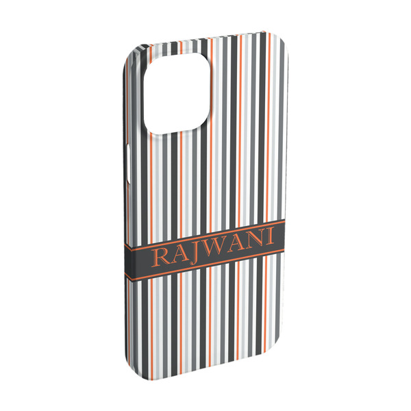Custom Gray Stripes iPhone Case - Plastic - iPhone 15 (Personalized)