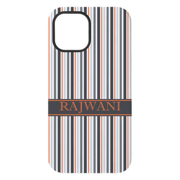 Gray Stripes iPhone 15 Plus Tough Case - Back