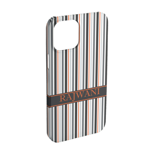 Custom Gray Stripes iPhone Case - Plastic - iPhone 15 Pro (Personalized)