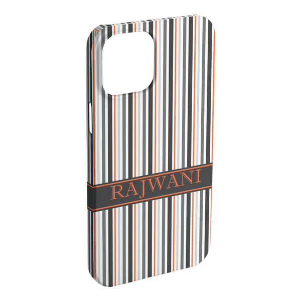 Custom Gray Stripes iPhone Case - Plastic (Personalized)