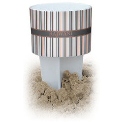 Gray Stripes Beach Spiker Drink Holder (Personalized)