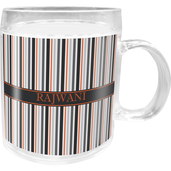 Custom Gray Stripes Acrylic Kids Mug (Personalized)