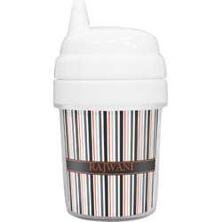 Gray Stripes Baby Sippy Cup (Personalized)