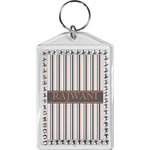Gray Stripes Bling Keychain (Personalized)