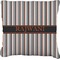 Grey Stripes Burlap Pillow (Personalized)