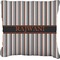 Gray Stripes Faux-Linen Throw Pillow (Personalized)