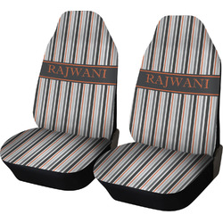 Gray Stripes Car Seat Covers (Set of Two) (Personalized)