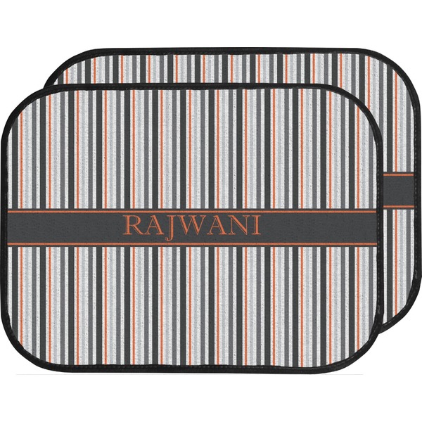 Custom Gray Stripes Car Floor Mats (Back Seat) (Personalized)