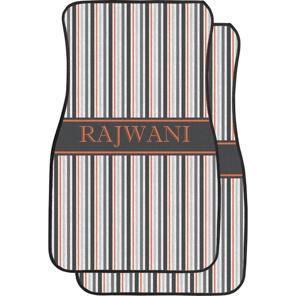Custom Gray Stripes Car Floor Mats (Front Seat) (Personalized)