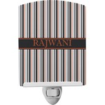 Gray Stripes Ceramic Night Light (Personalized)
