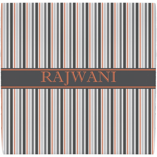 Custom Gray Stripes Ceramic Tile Hot Pad (Personalized)