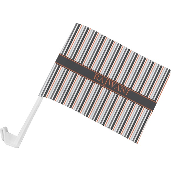 Custom Gray Stripes Car Flag - Small w/ Name or Text