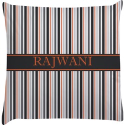 Gray Stripes Decorative Pillow Case (Personalized)
