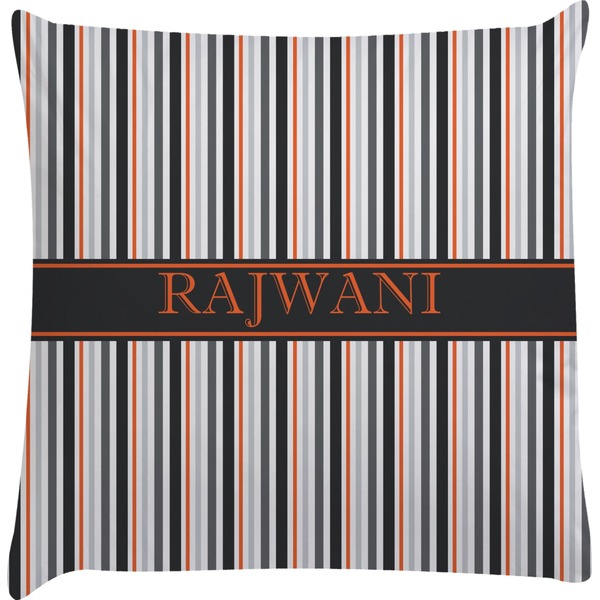 Custom Gray Stripes Decorative Pillow Case (Personalized)
