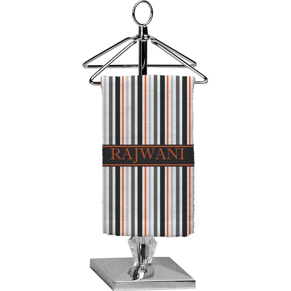 Custom Gray Stripes Finger Tip Towel - Full Print (Personalized)