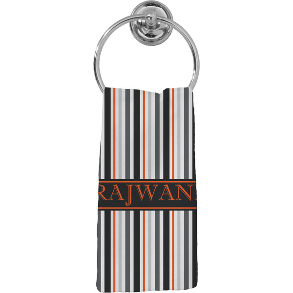 Custom Gray Stripes Hand Towel - Full Print (Personalized)