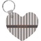 Grey Stripes Heart Keychain (Personalized)