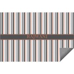 Gray Stripes Indoor / Outdoor Rug - 6'x8' w/ Name or Text