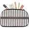 Gray Stripes Makeup / Cosmetic Bag - Medium (Personalized)