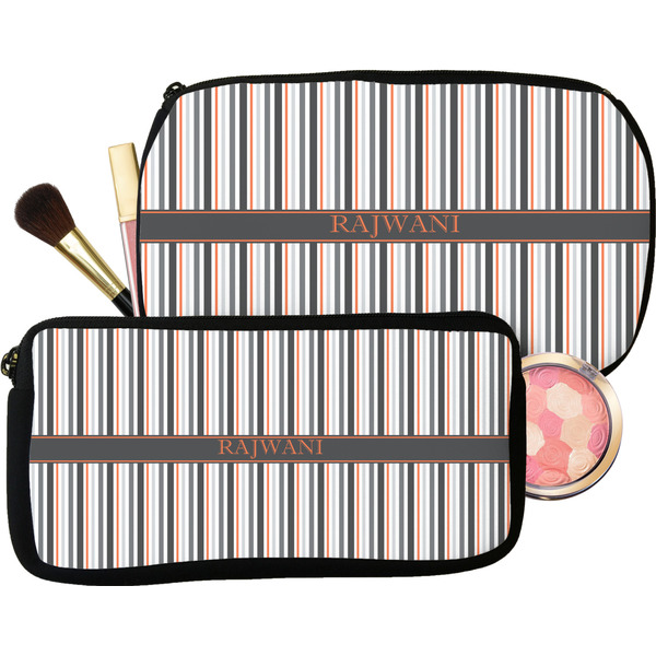 Grey Stripes Makeup / Cosmetic Bags (Select Size)