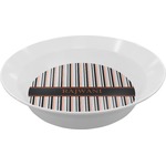 Gray Stripes Melamine Bowl - 12 oz (Personalized)