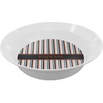 Gray Stripes Melamine Bowl (Personalized)