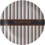 Gray Stripes Melamine Plate (Personalized)