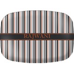 Gray Stripes Melamine Platter (Personalized)