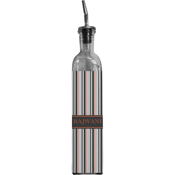 Custom Gray Stripes Oil Dispenser Bottle (Personalized)