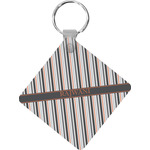 Gray Stripes Diamond Plastic Keychain w/ Name or Text