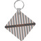 Gray Stripes Diamond Plastic Keychain w/ Name or Text