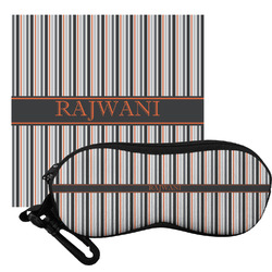 Gray Stripes Eyeglass Case & Cloth (Personalized)