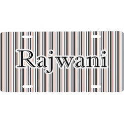 Gray Stripes Front License Plate (Personalized)