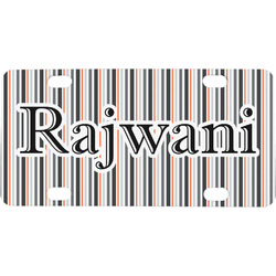 Gray Stripes Mini / Bicycle License Plate (4 Holes) (Personalized)