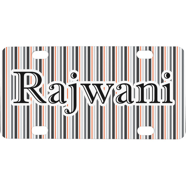 Custom Gray Stripes Mini/Bicycle License Plate (Personalized)