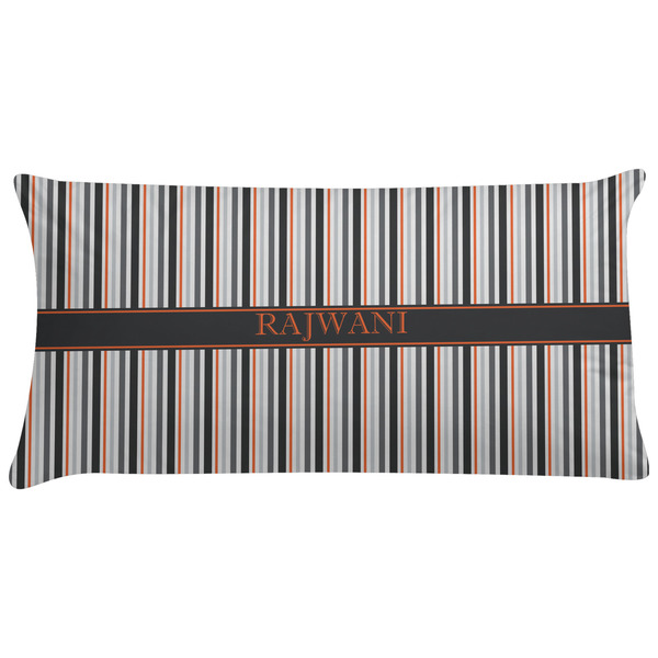 Custom Gray Stripes Pillow Case - King (Personalized)