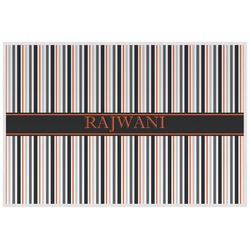 Gray Stripes Laminated Placemat w/ Name or Text