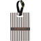 Gray Stripes Plastic Luggage Tag - Rectangular w/ Name or Text