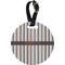 Grey Stripes Personalized Round Luggage Tag