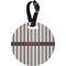 Gray Stripes Plastic Luggage Tag - Round (Personalized)