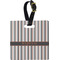 Gray Stripes Plastic Luggage Tag - Square w/ Name or Text