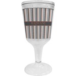Gray Stripes Wine Tumbler - 11 oz Plastic (Personalized)