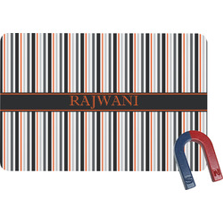 Gray Stripes Rectangular Fridge Magnet (Personalized)