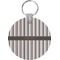 Grey Stripes Round Keychain (Personalized)