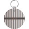 Gray Stripes Round Plastic Keychain (Personalized)