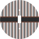 Gray Stripes Round Light Switch Cover