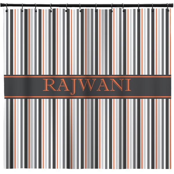 Custom Gray Stripes Shower Curtain - 71" x 74" (Personalized)