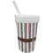 Grey Stripes Sippy Cup with Straw (Personalized)